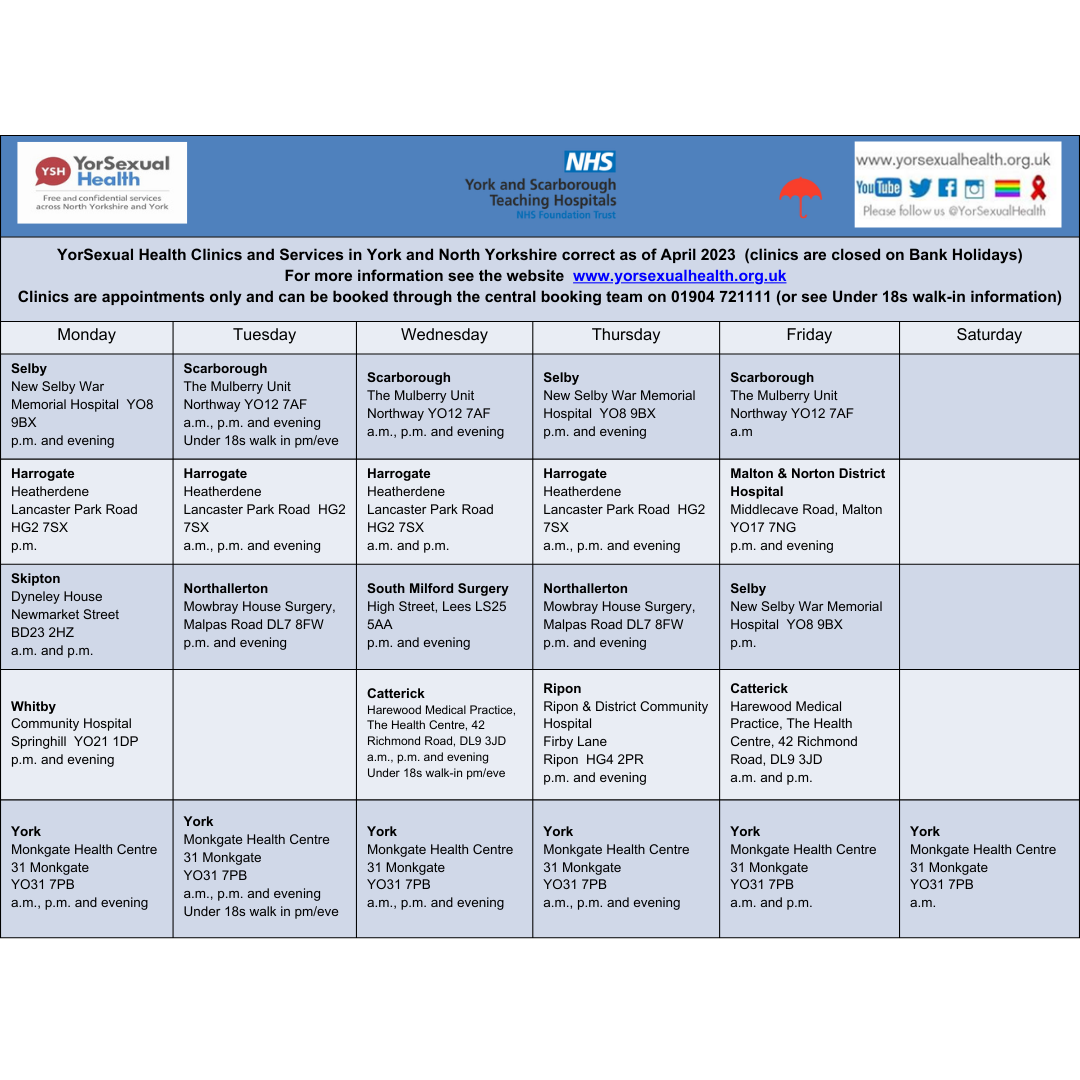 Clinic Schedule fromApr 23